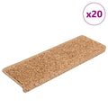 vidaXL Maty na schody 20 szt. 65x21x4 cm Beżowe, prostokątne krawędzie