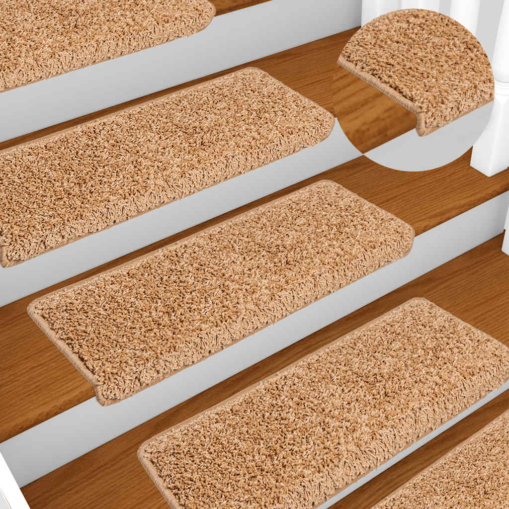 vidaXL Maty na schody 20 szt. 65x21x4 cm Beżowe, prostokątne krawędzie