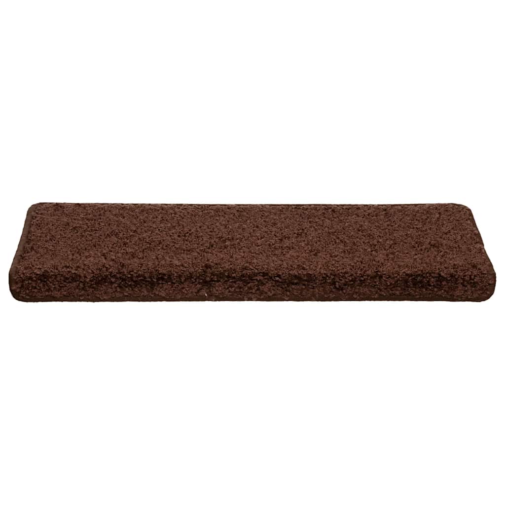vidaXL Maty na schody 20 szt. 65x21x4 cm Brązowe prostokątne krawędzie