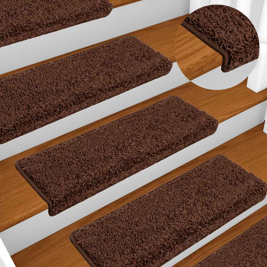 vidaXL Maty na schody 20 szt. 65x21x4 cm Brązowe prostokątne krawędzie