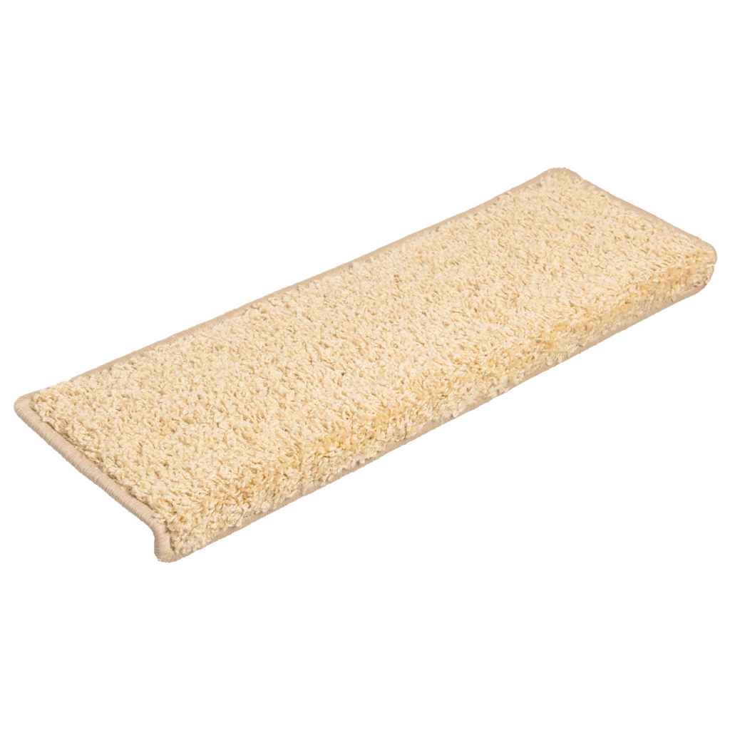 vidaXL Maty na schody 20 szt. 65x21x4 cm kremowe, prostokątne krawędzie