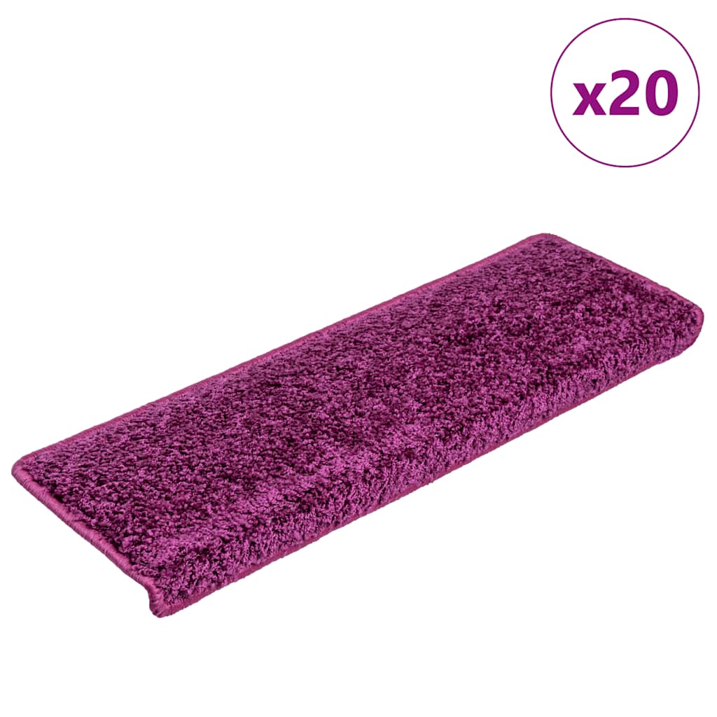 vidaXL Maty na schody 20 szt. 65x21x4 cm Fioletowe prostokątne krawędzie