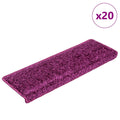 vidaXL Maty na schody 20 szt. 65x21x4 cm Fioletowe prostokątne krawędzie