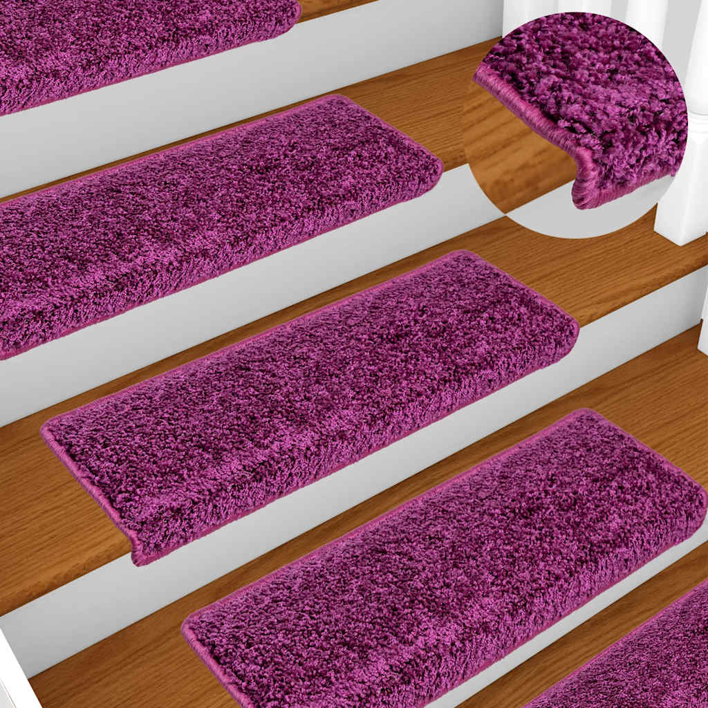 vidaXL Maty na schody 20 szt. 65x21x4 cm Fioletowe prostokątne krawędzie