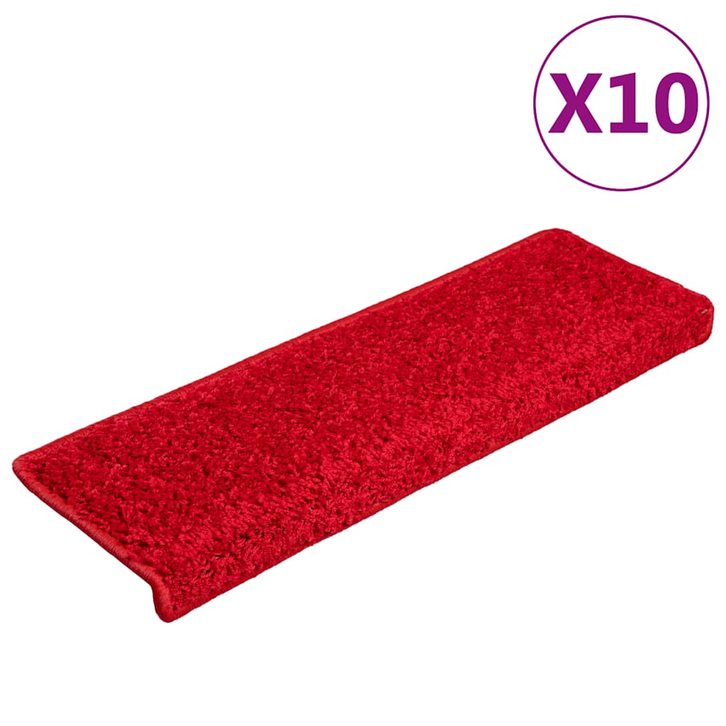 vidaXL Maty na schody 20 szt. 65x21x4 cm Czerwone prostokątne krawędzie
