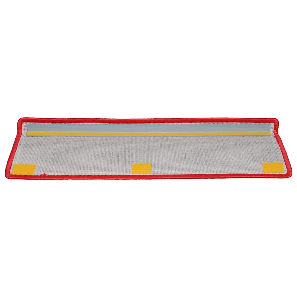 vidaXL Maty na schody 20 szt. 65x21x4 cm Czerwone prostokątne krawędzie