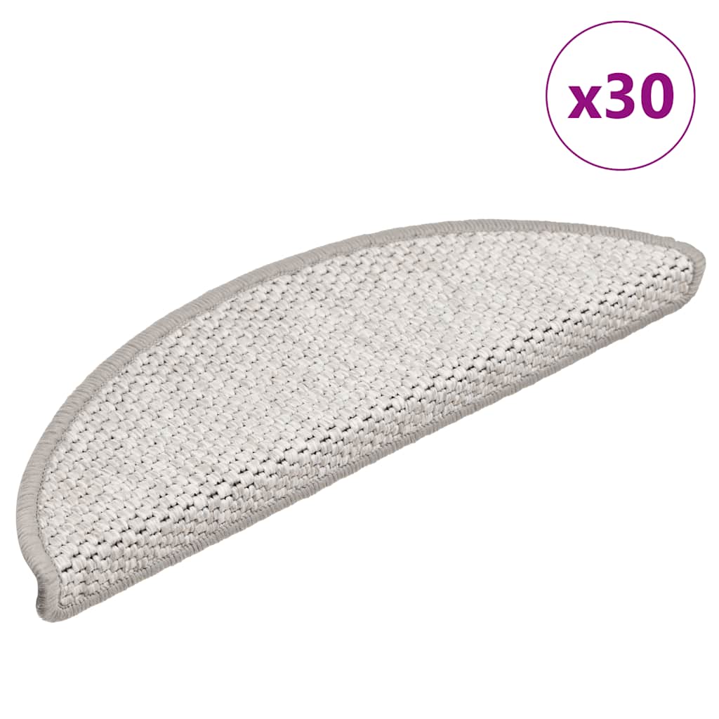 vidaXL Maty na schody samoprzylepne Sisal-Look 30 szt. 56x17x3 cm