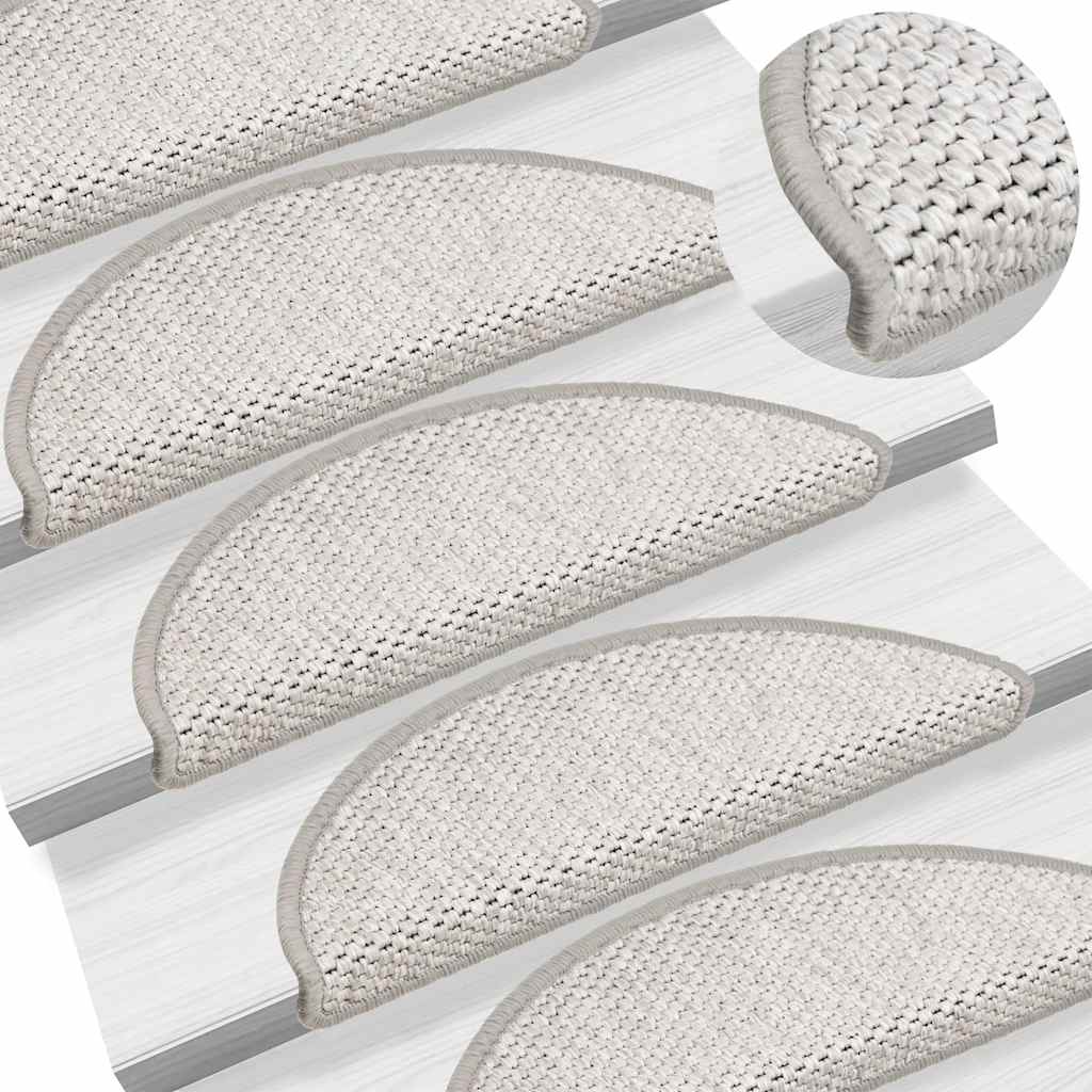 vidaXL Maty na schody samoprzylepne Sisal-Look 30 szt. 56x17x3 cm