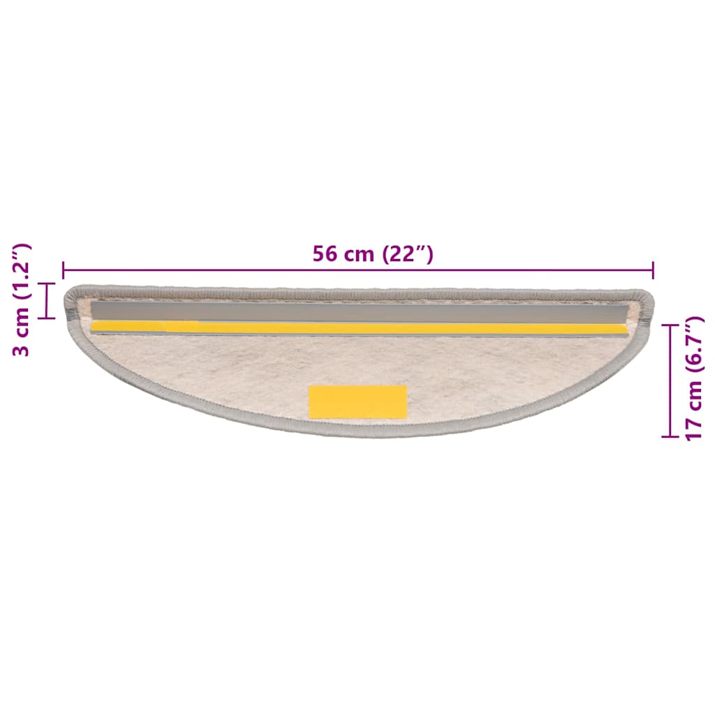 vidaXL Maty na schody samoprzylepne Sisal-Look 30 szt. 56x17x3 cm