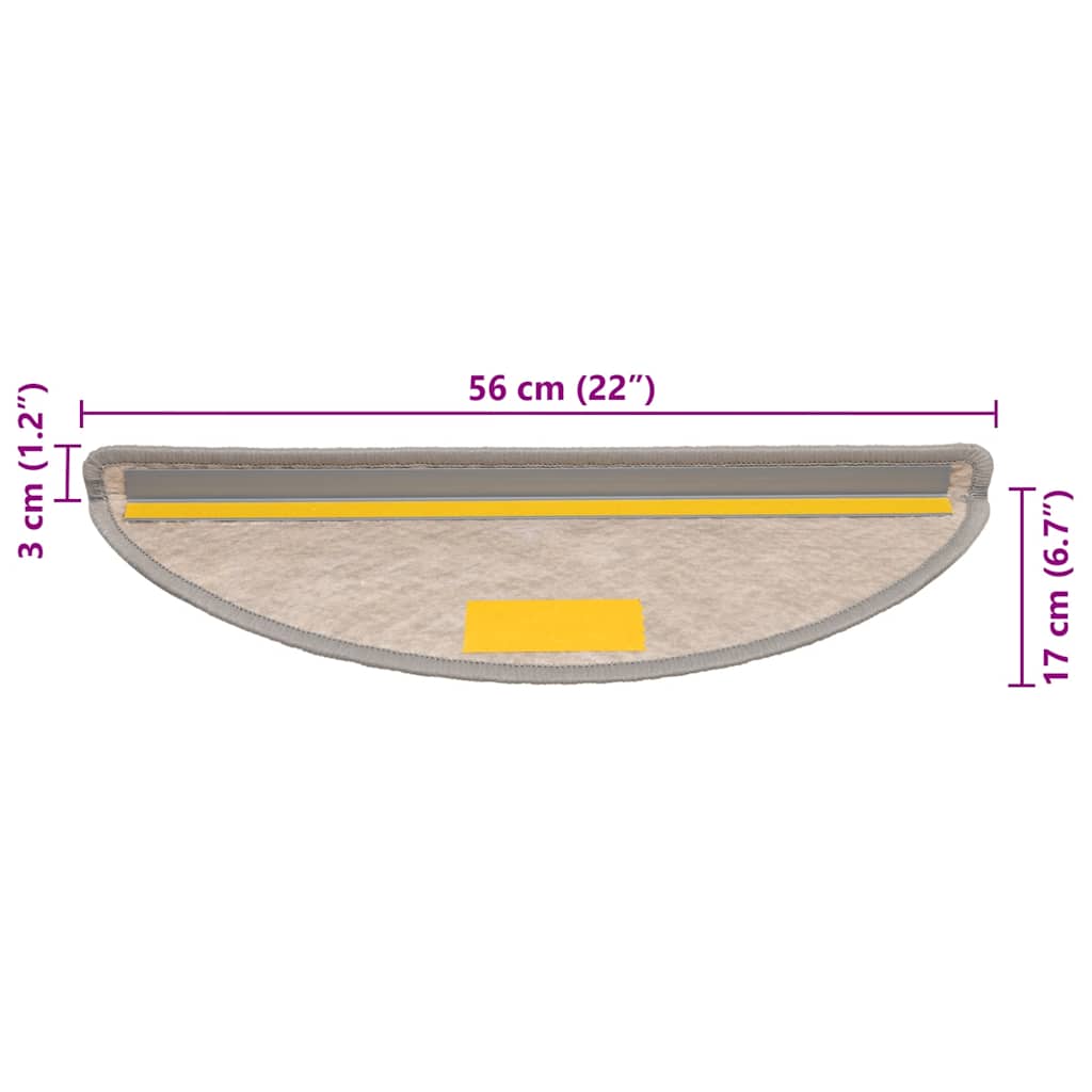 vidaXL Maty na schody samoprzylepne sizal-look 30 szt. 56x17x3 cm