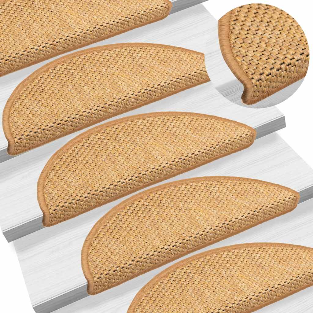 vidaXL Maty na schody samoprzylepne Sisal-Look 30 szt. 56x17x3 cm