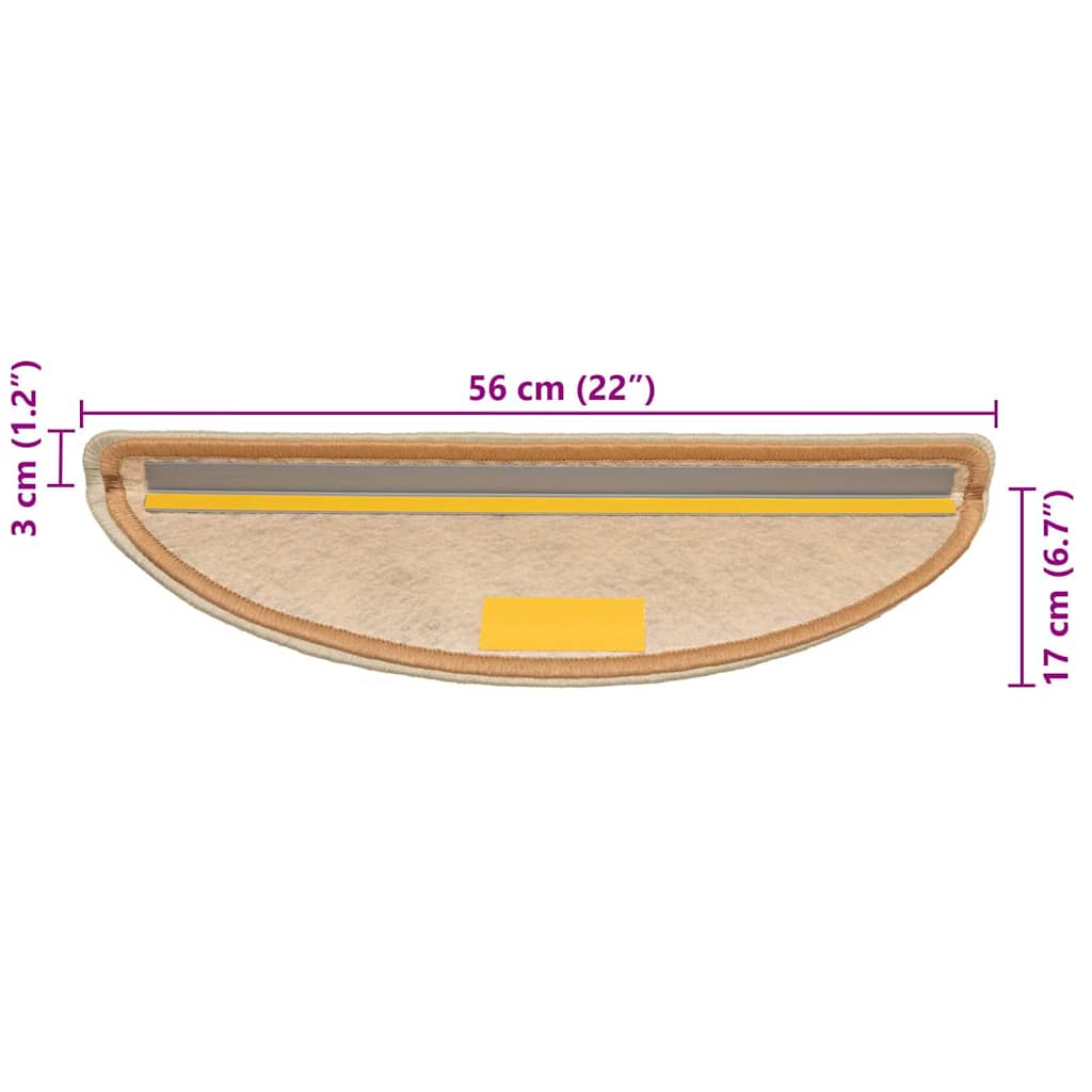 vidaXL Maty na schody samoprzylepne Sisal-Look 30 szt. 56x17x3 cm