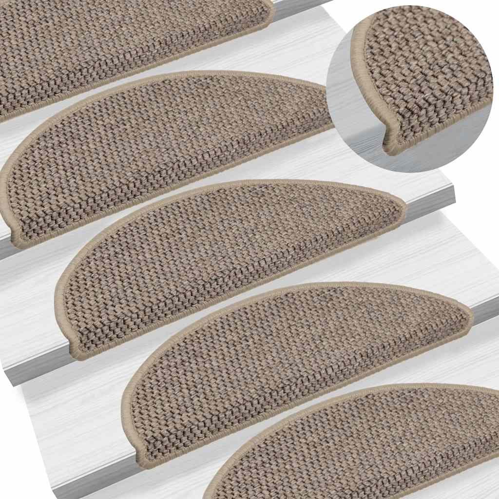 vidaXL Maty na schody samoprzylepne Sisal-Look 30 szt. 56x17x3 cm