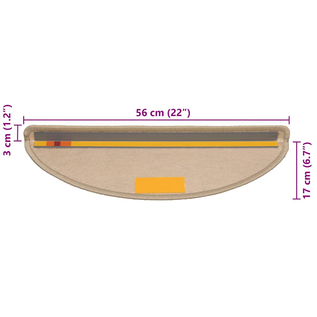vidaXL Maty na schody samoprzylepne Sisal-Look 30 szt. 56x17x3 cm