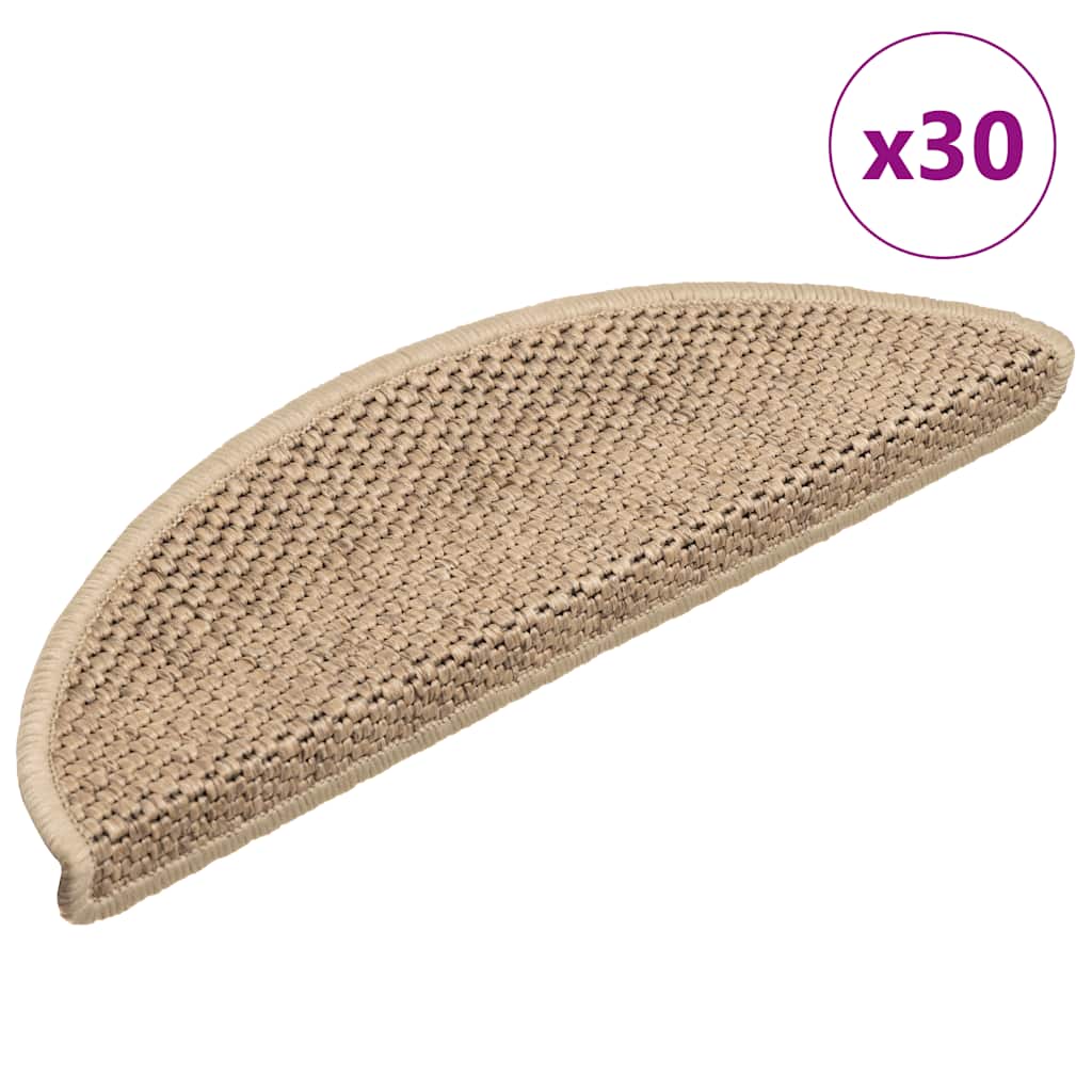vidaXL Maty na schody samoprzylepne sizal-look 30 szt. 56x17x3 cm