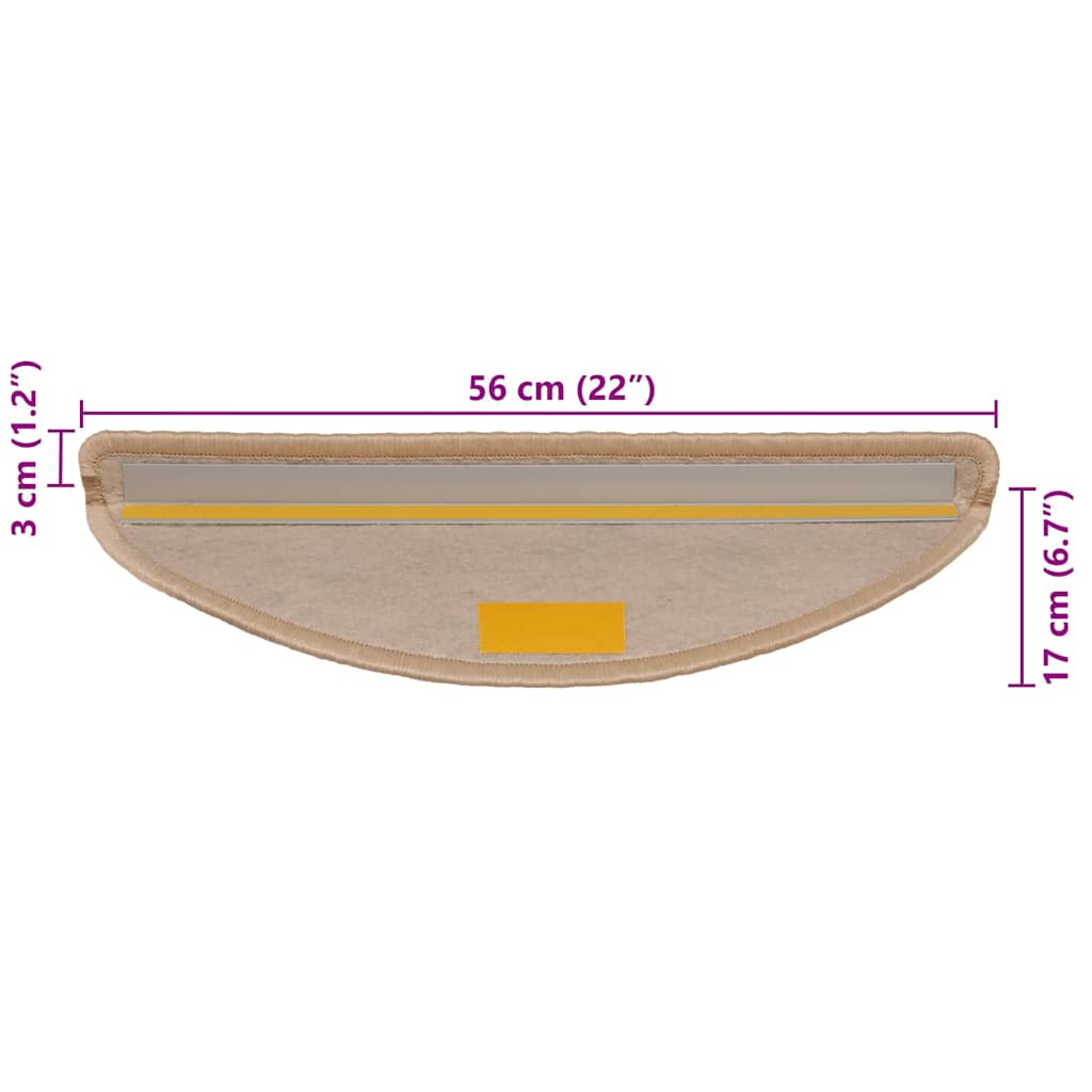 vidaXL Maty na schody samoprzylepne sizal-look 30 szt. 56x17x3 cm