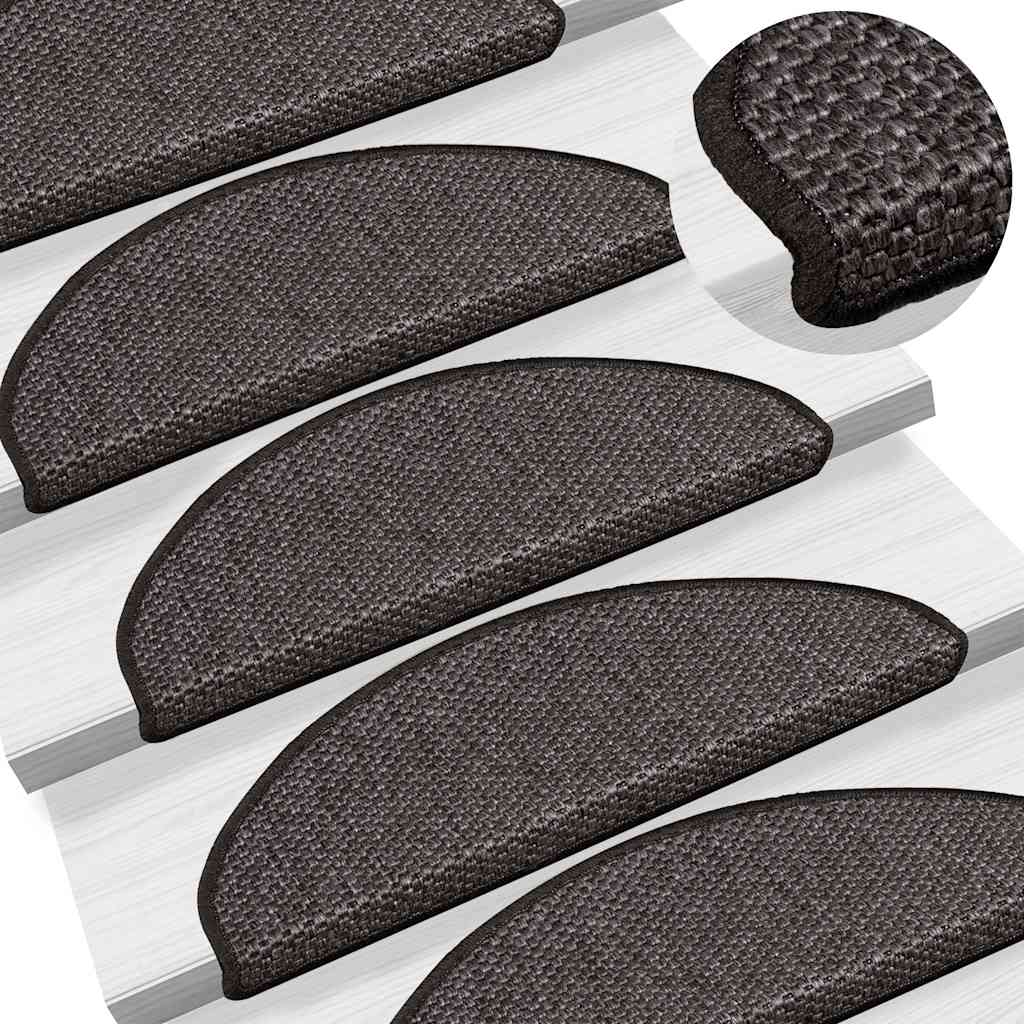 vidaXL Maty na schody samoprzylepne Sisal-Look 30 szt. 65x21x4 cm