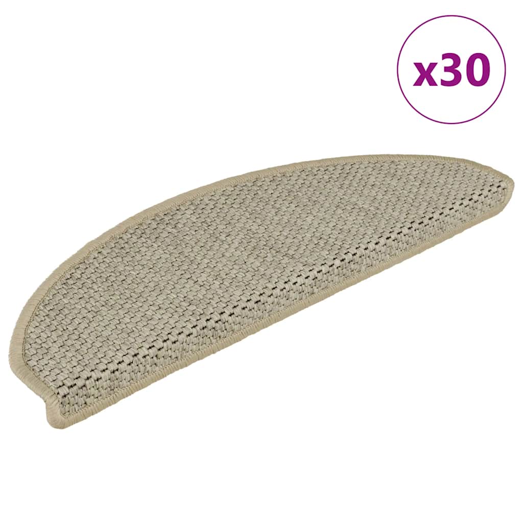 vidaXL Maty na schody samoprzylepne sizal-look 30 szt. 65x21x4 cm