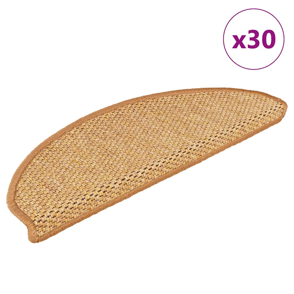 vidaXL Maty na schody samoprzylepne Sisal-Look 30 szt. 65x21x4cm Sisal