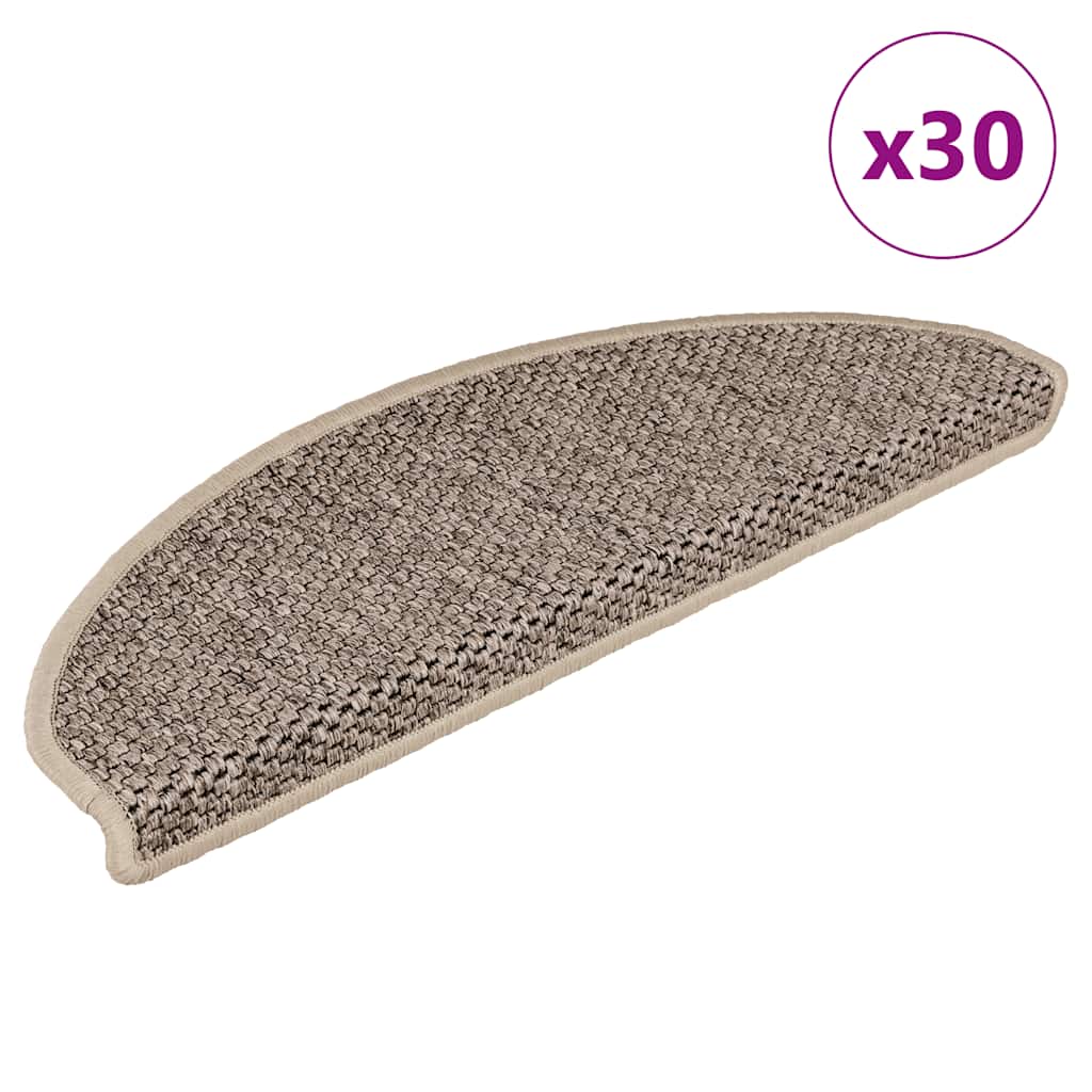 vidaXL Maty na schody samoprzylepne sizal-look 30 szt. 65x21x4 cm