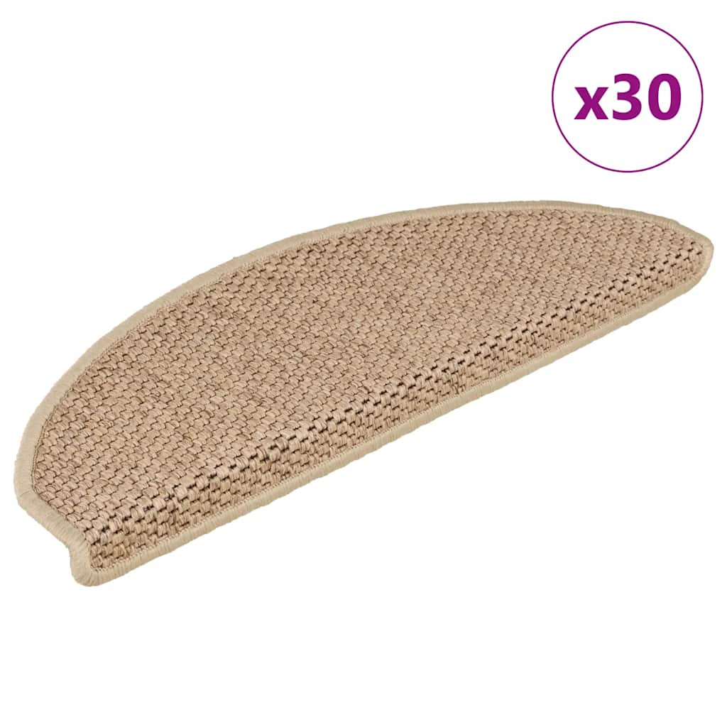 vidaXL Maty na schody samoprzylepne sizal-look 30 szt. 65x21x4 cm