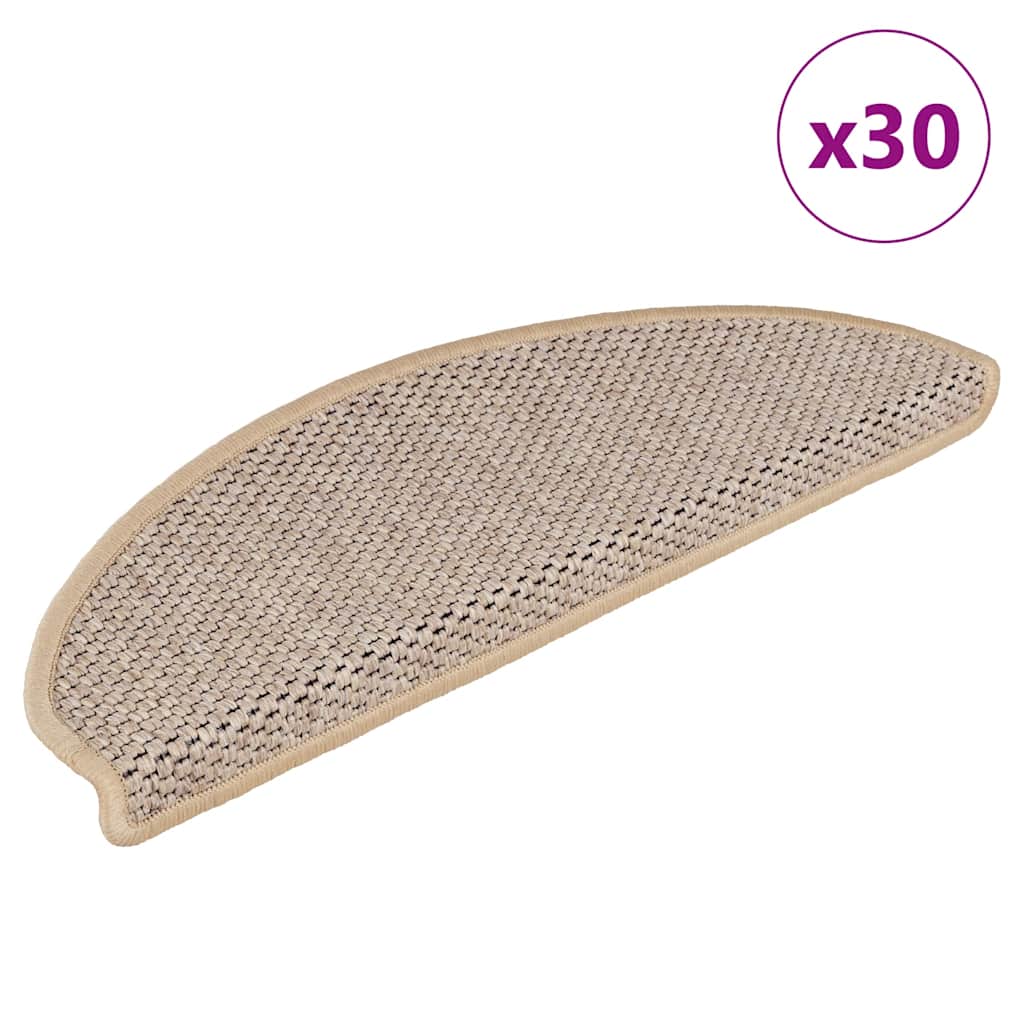 vidaXL Maty na schody samoprzylepne sizal-look 30 szt. 65x21x4 cm