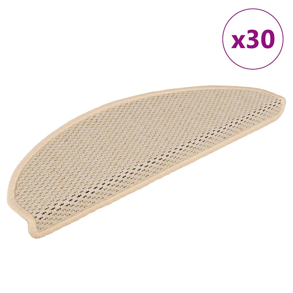 vidaXL Maty na schody samoprzylepne sizal-look 30 szt. 65x21x4 cm
