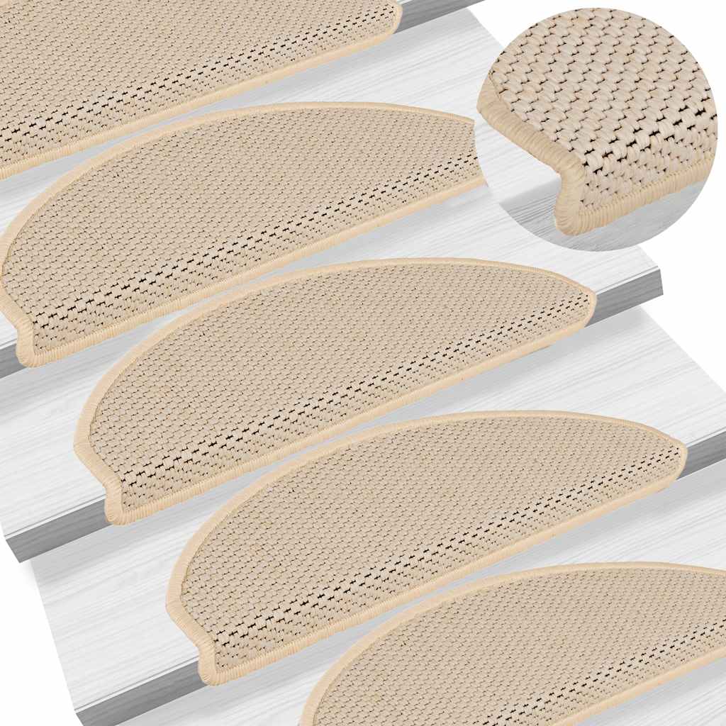 vidaXL Maty na schody samoprzylepne sizal-look 30 szt. 65x21x4 cm