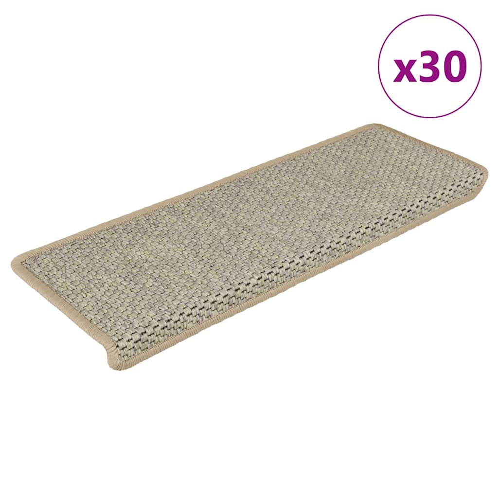 vidaXL Maty na schody samoprzylepne sizal-look 30 szt. 65x21x4 cm