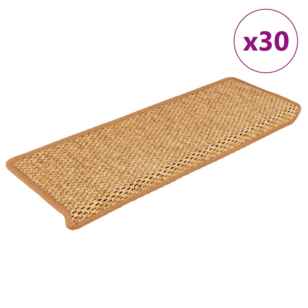 vidaXL Maty na schody samoprzylepne sizal-look 30 szt. 65x21x4 cm