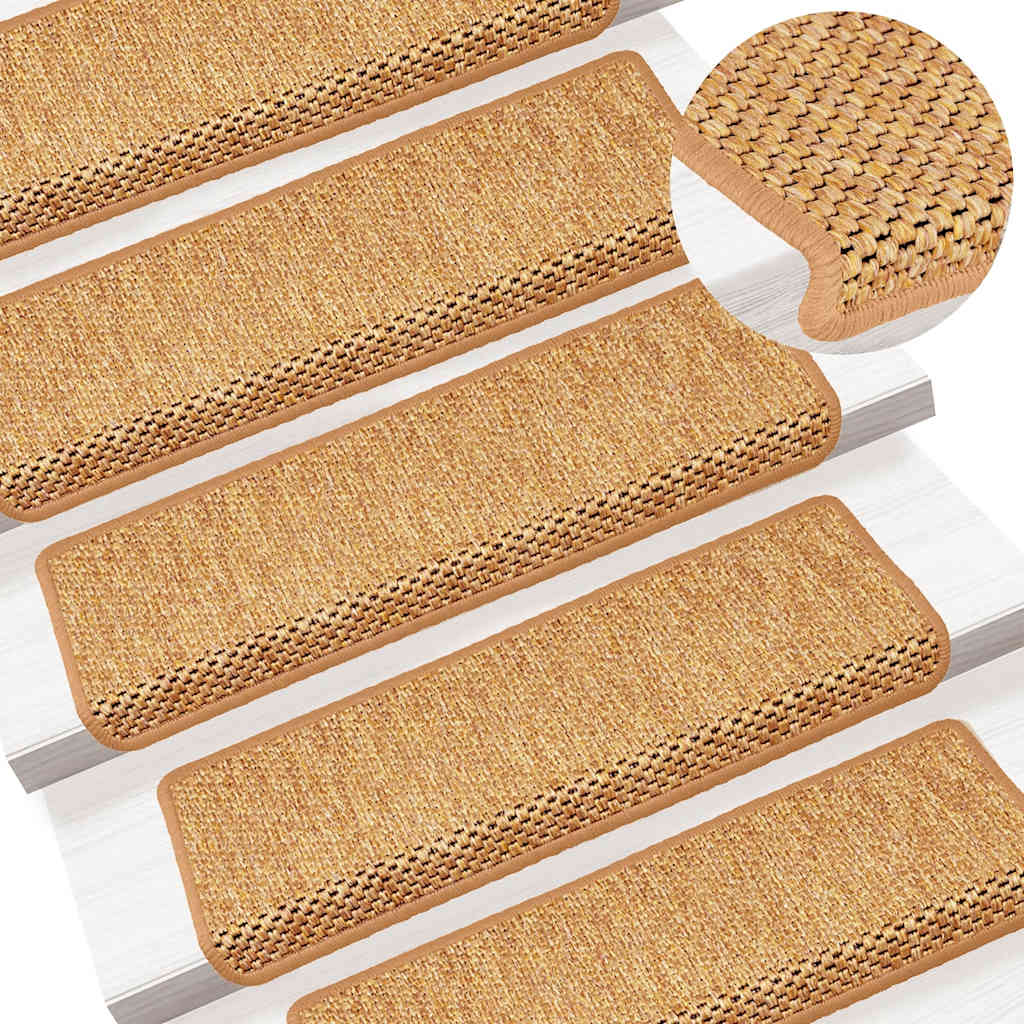 vidaXL Maty na schody samoprzylepne sizal-look 30 szt. 65x21x4 cm