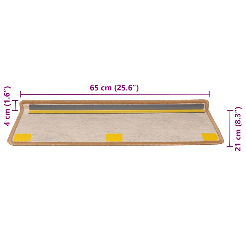 vidaXL Maty na schody samoprzylepne sizal-look 30 szt. 65x21x4 cm