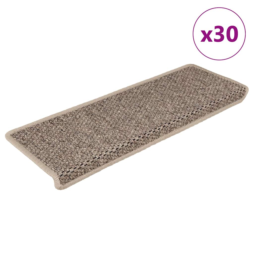 vidaXL Maty na schody samoprzylepne sizal-look 30 szt. 65x21x4 cm
