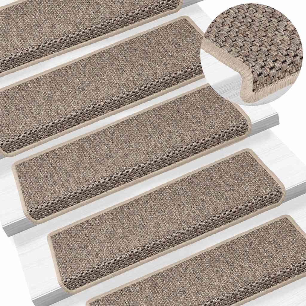 vidaXL Maty na schody samoprzylepne sizal-look 30 szt. 65x21x4 cm