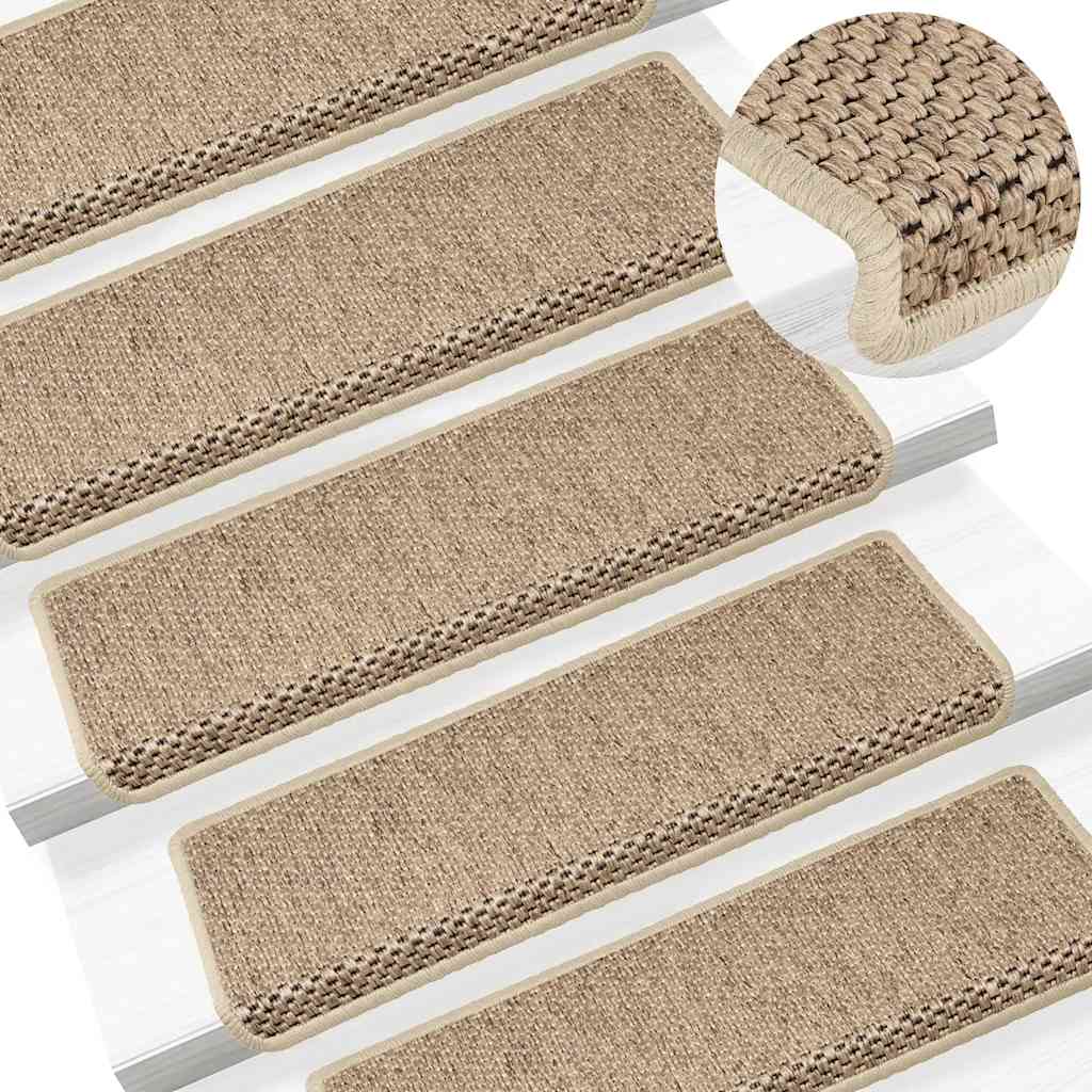 vidaXL Maty na schody samoprzylepne sizal-look 30 szt. 65x21x4 cm