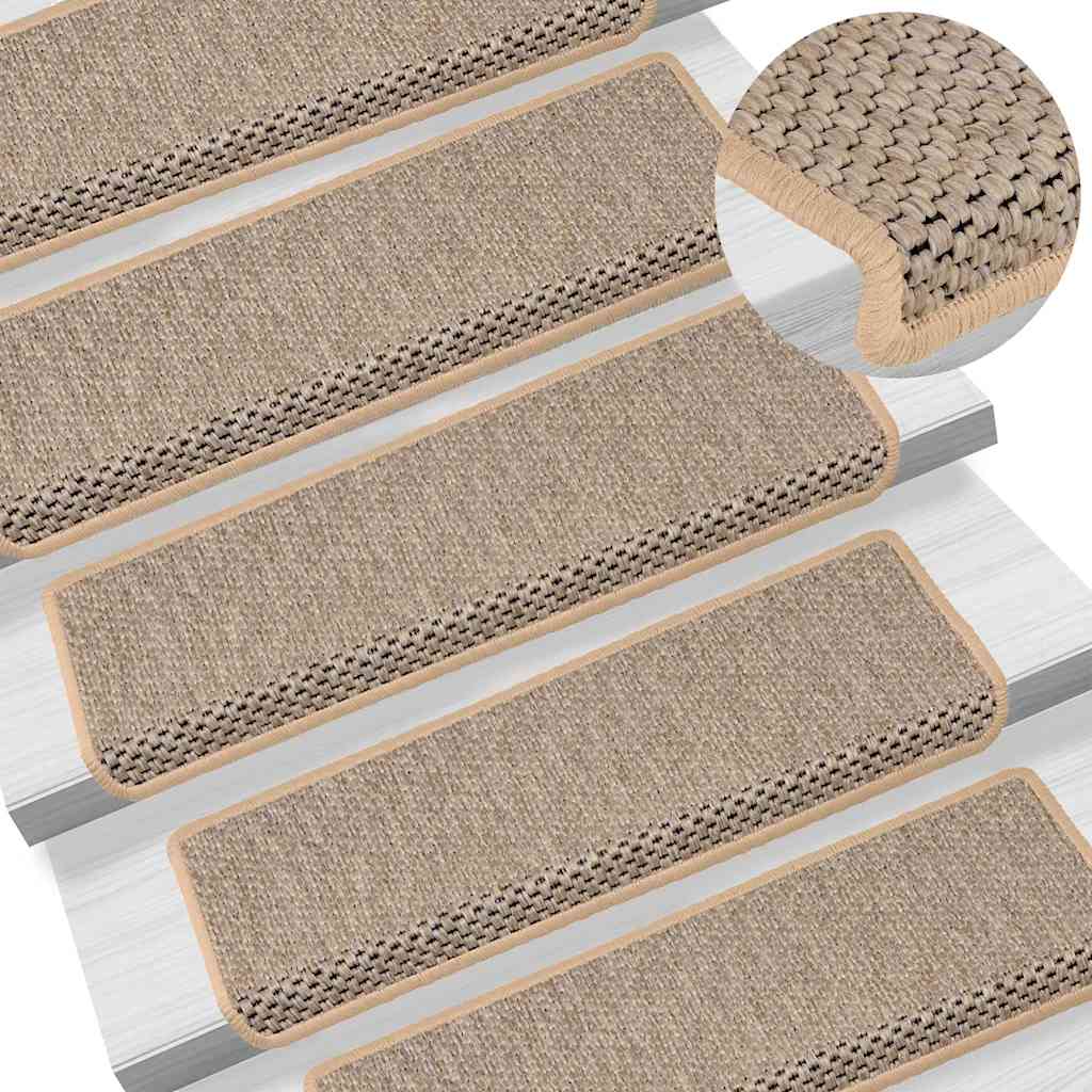vidaXL Maty na schody samoprzylepne sizal-look 30 szt. 65x21x4 cm