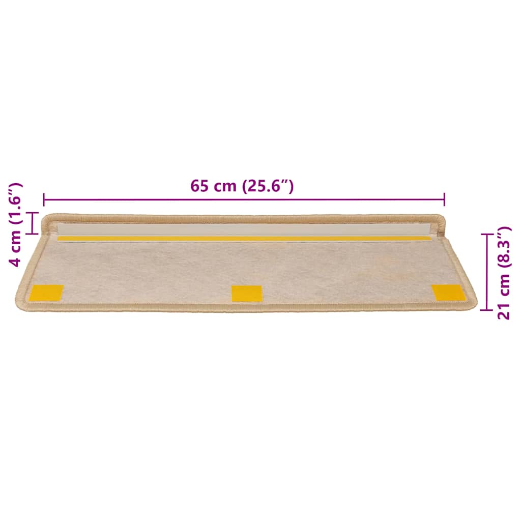 vidaXL Maty na schody samoprzylepne sizal-look 30 szt. 65x21x4 cm