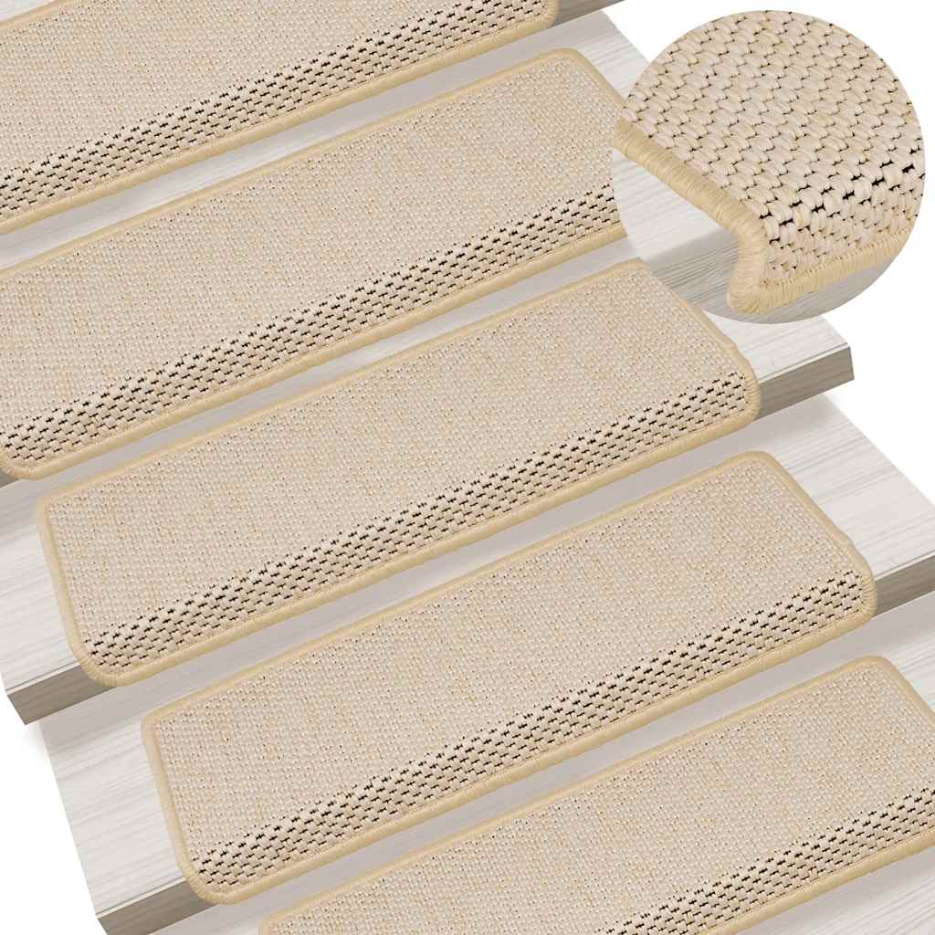 vidaXL Maty na schody samoprzylepne Sisal-Look 30 szt. 65x21x4 cm Berber