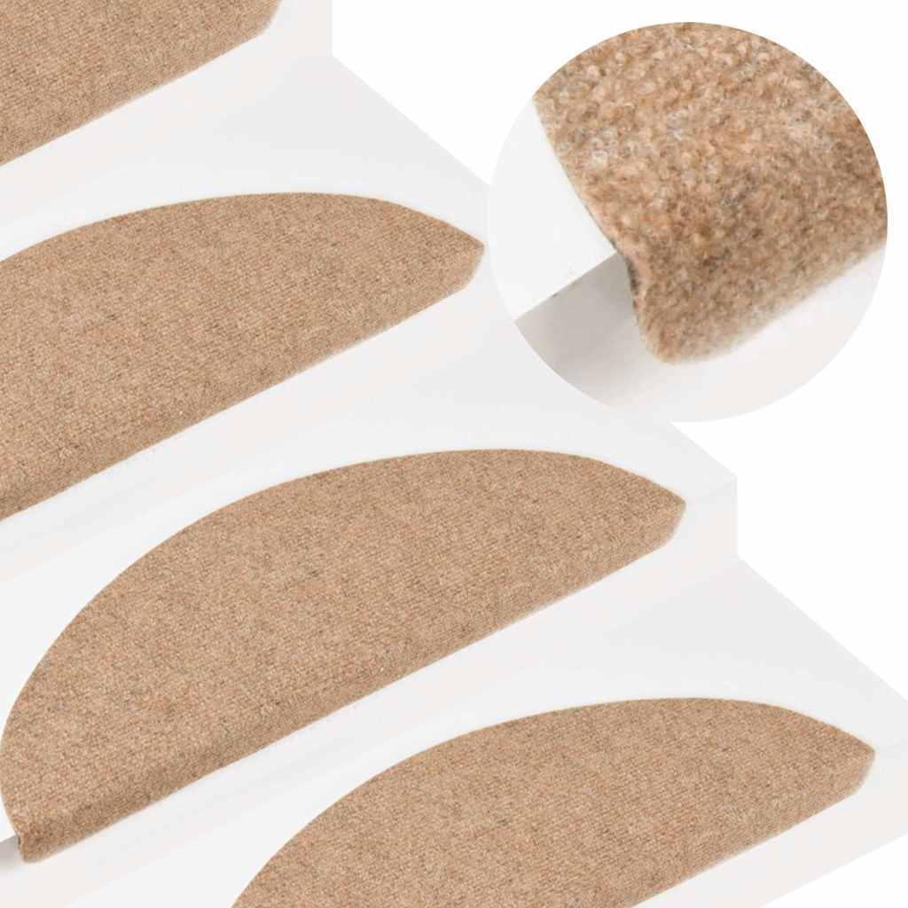 vidaXL Maty na schody samoprzylepne 20 szt. Beżowe 56x17x3 cm