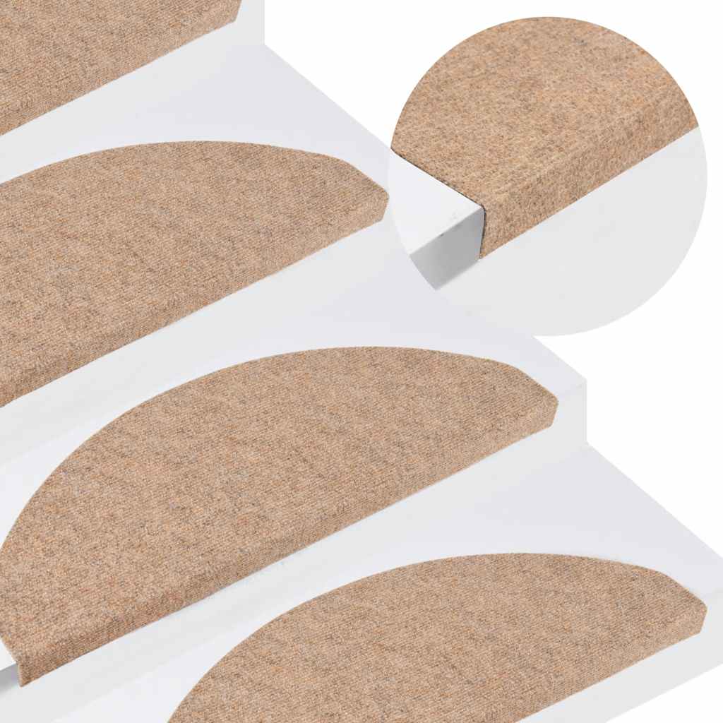 vidaXL Maty na schody samoprzylepne 20 szt. Beżowe 65x22,5x3,5 cm