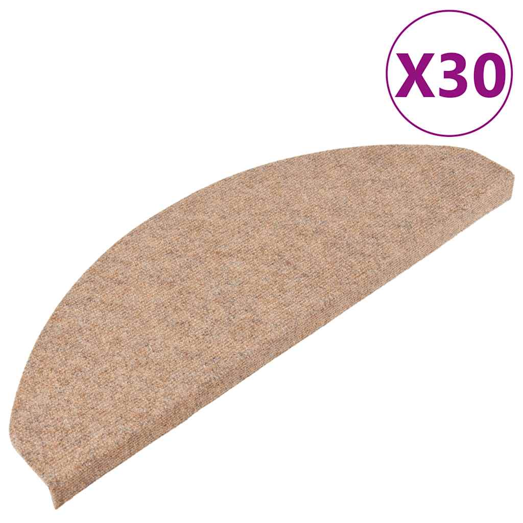 vidaXL Maty na schody samoprzylepne 30 szt. Beżowe 65x22,5x3,5 cm