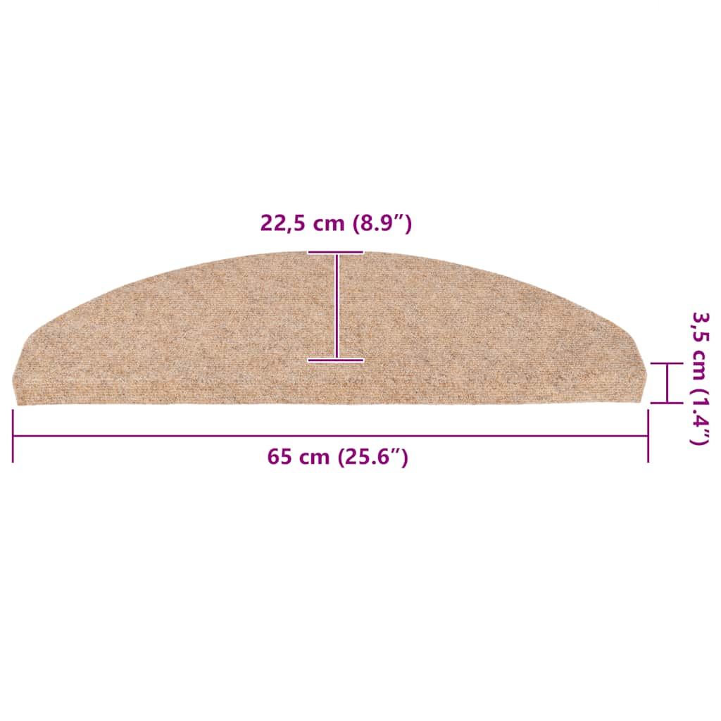 vidaXL Maty na schody samoprzylepne 30 szt. Beżowe 65x22,5x3,5 cm