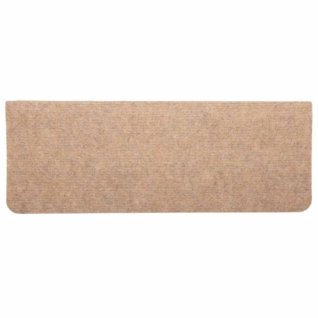 vidaXL Maty na schody samoprzylepne 30 szt. Beżowe 65x24,5x3,5 cm