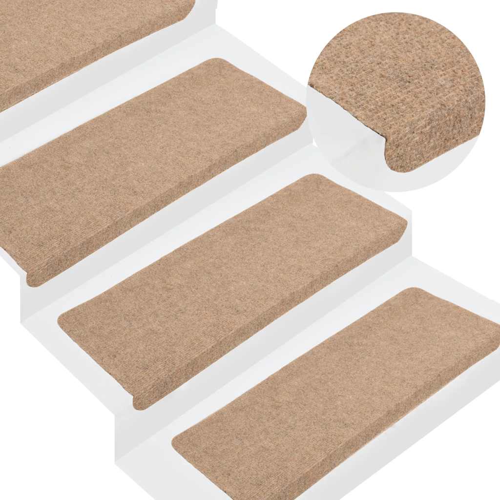 vidaXL Maty na schody samoprzylepne 30 szt. Beżowe 65x24,5x3,5 cm