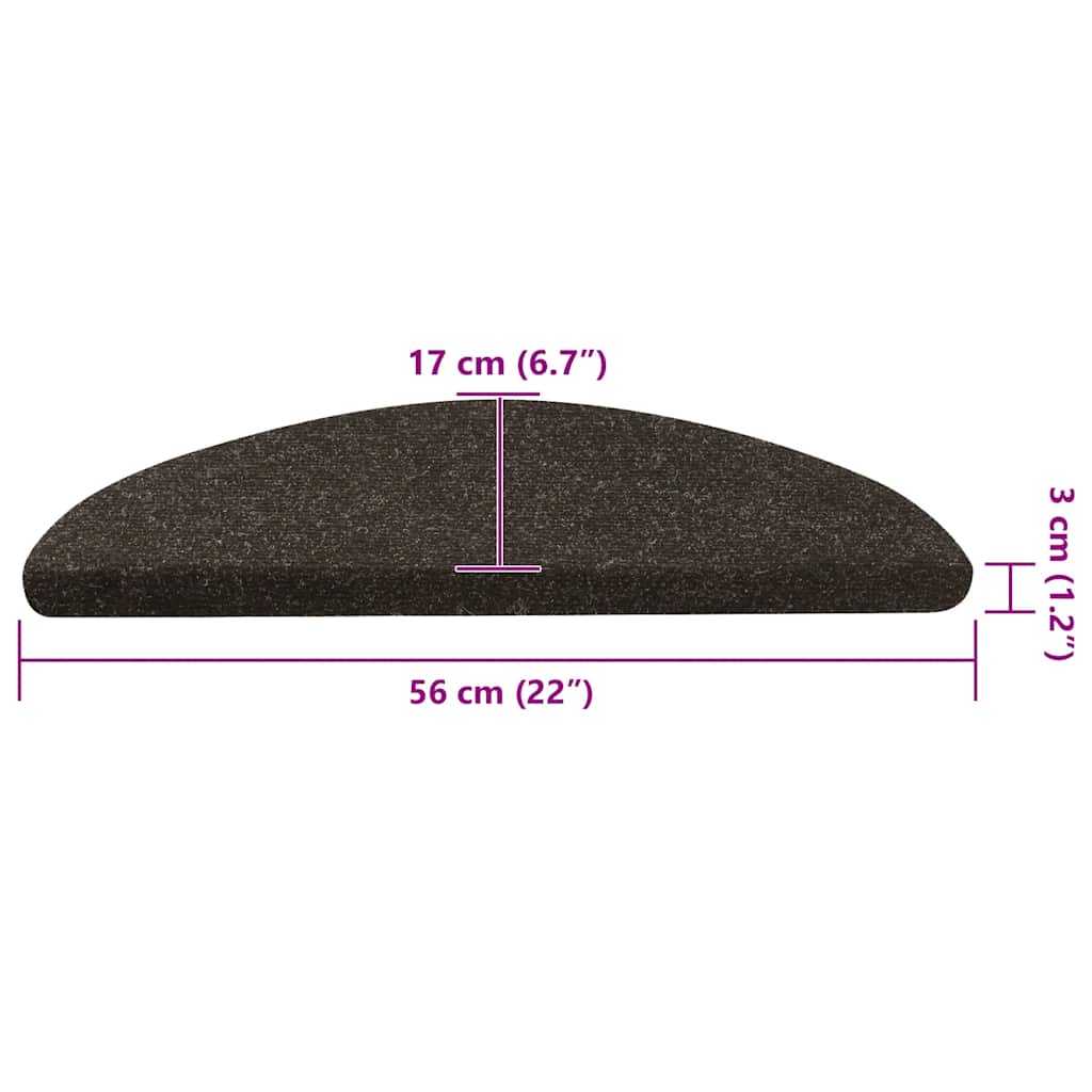 vidaXL Maty na schody samoprzylepne 20 szt. Antracyt 56x17x3 cm