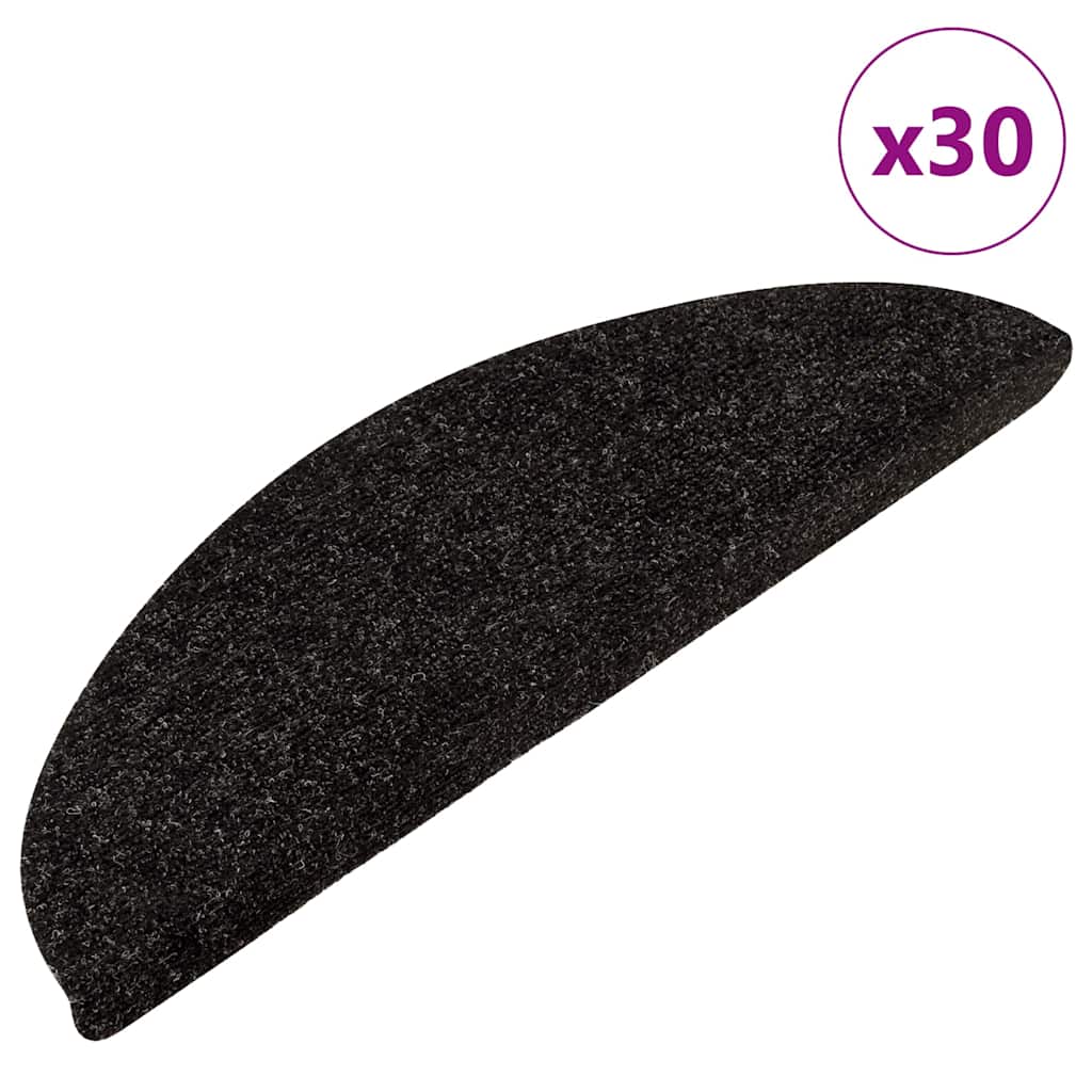 vidaXL Maty na schody samoprzylepne 30 szt. Antracyt 56x17x3 cm