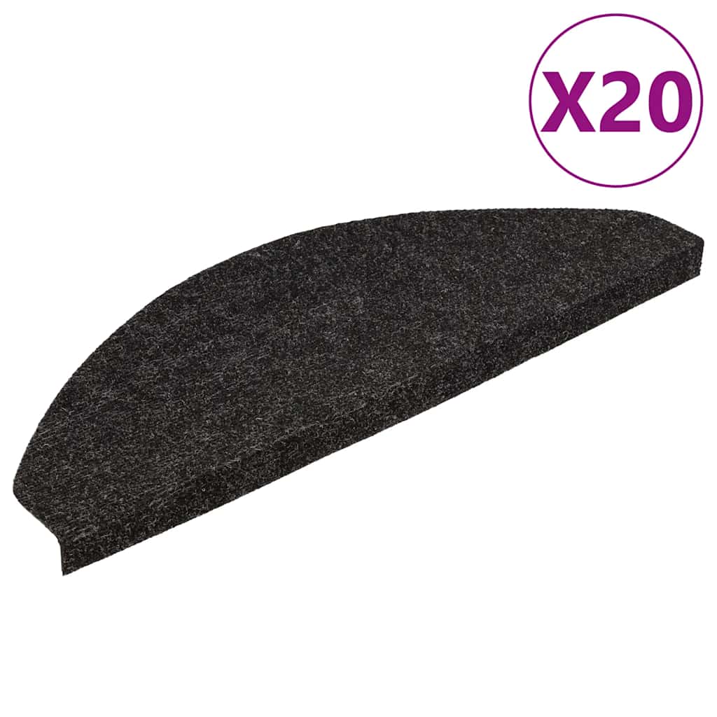 vidaXL Maty na schody samoprzylepne 20 szt. Antracyt 65x22,5x3,5 cm