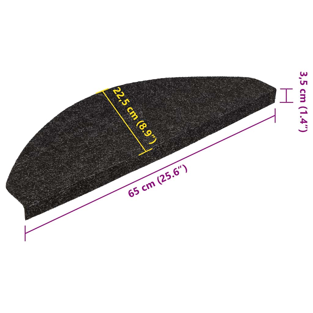 vidaXL Maty na schody samoprzylepne 20 szt. Antracyt 65x22,5x3,5 cm