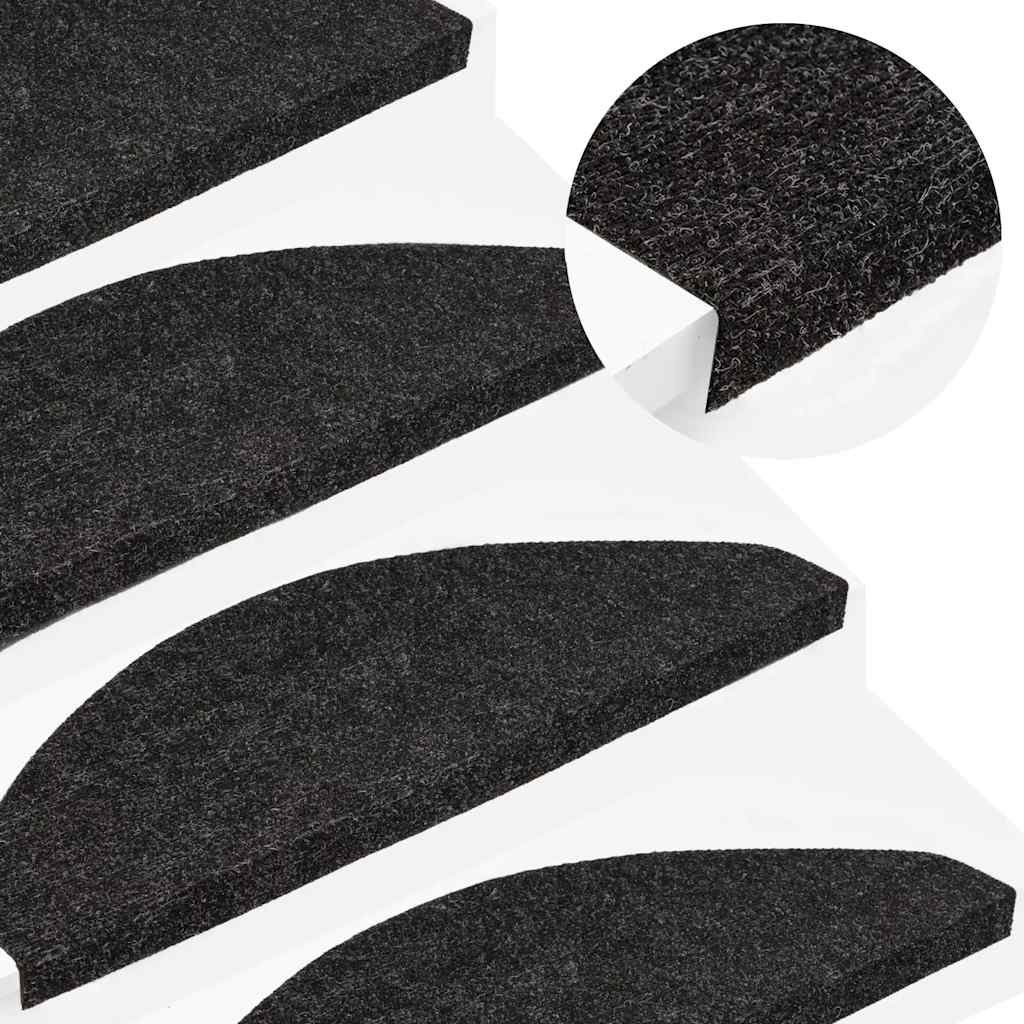 vidaXL Maty na schody samoprzylepne 20 szt. Antracyt 65x22,5x3,5 cm