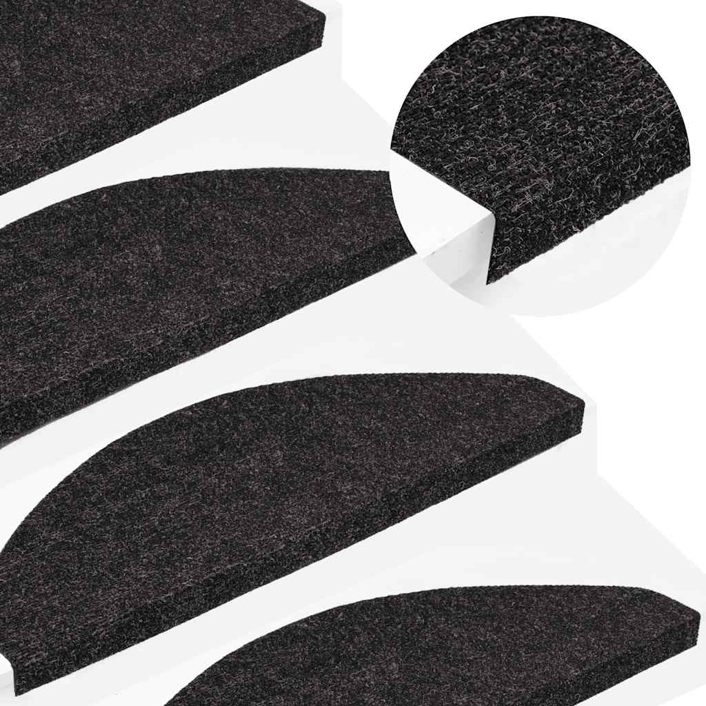 vidaXL Maty na schody samoprzylepne 30 szt. Antracyt 65x22,5x3,5 cm